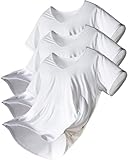 [Duerfusa] インナーシャツ メンズ tシャツ 半袖 冷感 ドライ 春夏 吸汗速乾 抗菌防臭 ストレッチ クルーネック 白 黒 3枚組(Vネック半袖/白/M)