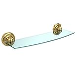 Allied Brass PQN-33/18-PB 18 x 5 Glass Shelf Polished Brass [並行輸入品]