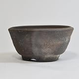 信楽焼 手造り窯変そり 山野草鉢 4号 幅12cm×高さ6cm