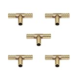 5個入り 3/8インチ PTスレッド 8mm エアーウォーター 燃料ホース 真鍮 バーブ継手アダプター L5G6