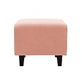 【単品】足置き（オットマン）【LeJOY】スタンダードタイプ スウィートピンク 脚：角錐／ダークブラウン 【リジョイ】：20色から選べる！カバーリングソファ