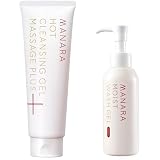 MANARA 【夜のクレンジング＋朝の洗顔 まとめてケア ！】 マナラ ホットクレンジングゲル 200g ＆ モイストウォッシュゲル さっぱり 120ml セット