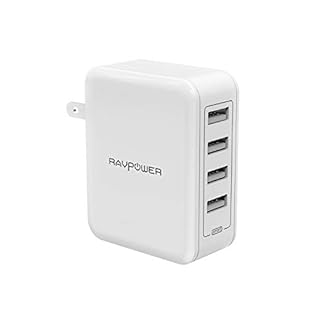 RAVPower USB 充電器 [4ポート/40W/折り畳み式プラグ/急速充電] AC アダプター iPhone/iPad/Android その他のUSB機器対応 RP-PC026 ホワイト