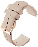 [monomam] スマートウォッチ ベルト 20mm シリコン 交換ベルト (ベルト幅：20mm) (Rose Beige)
