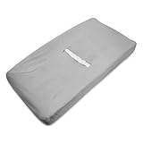 American Baby Company Heavenly Soft Chenille Fitted Contoured Changing Pad Cover, Gray by American B