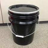 ノーブランド品 20Lプラスチック製オープンペール缶(蓋・外レバーバンド付) p7a 黒