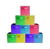 [ 10個パック、明るい色はミックス]耐久性ストレージビン、コンテナ、ボックス、トート、baskets| Collapsible Storage cubeshousehold組織|ファブリック& ca