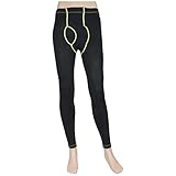 SK11 烈暖 ロングパンツ 10分丈 防寒 裏起毛 前開き ストレッチ ブラック&イエローステッチ L~LLサイズ B&Y L-LL