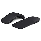 J-ouuo Bluetooth 折りたたみ式ワイヤレス人間工学アークタッチコンピュータマウスサイレント PC マウス (黒)