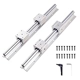 KPEITADVS SBR20-1500 mmリニアガイドレール、2つのリニアガイド軸と4つのリニアベアリングSBR20 UUを含み、3 Dプリンタ、CNC部品のリニアレールSBR 20に適している