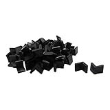 uxcell 角アイアンフットパッド L形家具フットカバー ゴム材質 ブラック 30x30mm 70個入り
