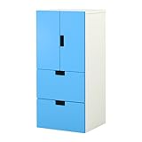 IKEA(イケア) STUVA ホワイト/ブルー 29878103 収納コンビネーション 扉/ 引き出し付き、ホワイト、ブルー