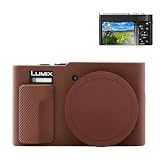 Rieibi TZ99 カメラケース、Panasonic Lumix DC-TZ99用ソフトカメラシリコン保護ケース スクリーンプロテクター2個付きアクセサリー 軽量 - コーヒー