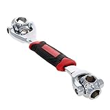 Utooimart ソケットレンチ 8 in 1万能レンチ 360°回転 ステンレス 多功能スプラインソケット 万能ソケット レンチ付き ユニバーサルソケット 8-21mm対応 インチのナットに対応 車･バイク修理 DIY工具 1セット入り