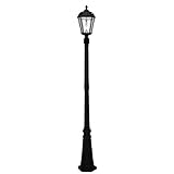 Gama Sonic GS-98B-S-BLK Cast Aluminum Single Lamp Royal Solar Powered Lamp Post - with GS Solar Ligh