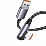 TRkin USB Type Cケーブル USB A to USB Cケーブル L字 1M ナイロン編み 5A急速充電 USB3.1 Gen2 10Gbpsデータ転送 Galaxy S 22/S 20、Xperia、Xi-aomi、H-ua-wei、Pixel他機器対応