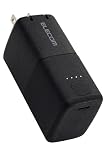 エレコム モバイルバッテリー 5000mAh AC時30W 20W コンセント一体型 Type-C 1ポート おまかせ充電 まとめて充電 PSE技術基準適合 ブラック EC-C19LBK