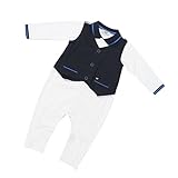 (アルマーニベビー) ARMANI BABY ベビー服 長袖ボディースーツ (ベスト風付) CKK01NVY 9Mサイズ [並行輸入品]