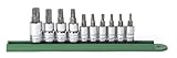 KD Tools KDT80722 10 Piece Torx Press Fit Bit Socket Set - 1/4 and 3/8 Inch Drive