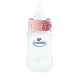 Mebby Pp Baby Bottle with Silicone Teat (300 ml, Pink) by Mebby