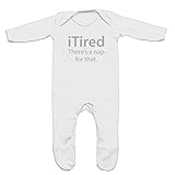 (フロソ) FLOSO 赤ちゃん・ベビー用 iTired - Theres A Nap For Thatプリント 長袖ロンパース ボディースーツ オールインワン スリープスーツ (6-12ヶ月) (ホ