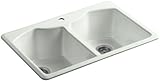 KOHLER K-6482-1A4-FF Bellegrove Double Bowl Top-Mount Kitchen Sink with One Hole Drilling, Sea Salt 