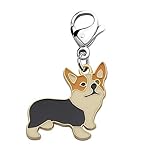 FEELMEM コーギー 犬 ジッパー キュート コーギー 犬 ペンダント クリップオンチャーム 動物ジュエリー コーギーギフト ペット愛好家 コーギー お母さん 子犬 お母さん