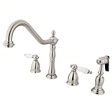 Kingston Brass KB1798PLBS Heritage 8-Inch Centerset Kitchen Faucet, Satin Nickel [並行輸入品]