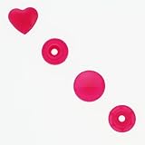 100 Glossy Neon Pink (B47) Heart Shaped KAM Plastic Resin Snaps Craft Baby Bib Cloth Diaper by KAM [