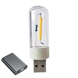 ノーブランド品 ポータブル USB ライト、ミニ USB LED ライト、キャンプ ライト、モバイル バッテリー、読書用、屋外用、プラスチック、ホワイト