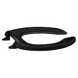 Centoco 500CCSS-407 Plastic Elongated Toilet Seat with Open Front, Black by Centoco