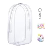 QUANTALY ぬいぐるみ用保護ケース ぬいぐるみポーチ 人形を収納バッグ ぬいぐるみポーチ ディスプレイバッグ ぬいぐるみバッグ 人形入れ 取り外し可能 吊り下げ 透明 PVC 大容量 軽量 防水 防塵 汚れ防止 キーチェーン付き (透明)
