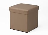 38cmX38cm ベージュ　ボックス　スツール　オットマンしかも折りたたみ式