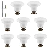 引き出しノブ 家具取っ手 箪笥 建築金具ツマミ 陶器 つまみ ノブ 戸棚食器棚 装飾 DIY 建築金具 戸棚引き 8個セット (ホワイト)