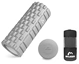 MOJEER フォームローラー 筋膜リリース 2個セット マッサージボール ストレッチ用ポール エクササイズポール YJZ33AMQ (グレー)