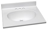 Design House 551242 19-Inch by 17-Inch Marble Vanity Top/Single Bowl, Solid White [並行輸入品]