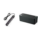 ELECOM 電源タップ 雷ガード 個別スイッチ ほこりシャッター付 6個口 2.5m ブラック T-K6A-2625BK + ELECOM ケーブル収納ボックス 6個口電源タップ収納 ブラック EK