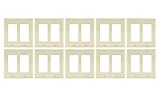 Enerlites Decorator /漏電遮断器Rocker壁プレート、標準サイズ、壊れないポリカーボネート Standard Size 2 Gang - 10 Pack 8832-LA