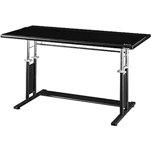 Bauhutte ( バウヒュッテ )ゲーミングデスクHD ( 幅 120 × 奥行 55 高さ 59.5~81 cm ) 最適な高さに調節できる 耐荷重100kgのタフ仕様 身長やゲームスタイルに合わせて高さ調節 昇降デスク 大判マウスパッド付属 ブラック BHD-1200HDM-BK