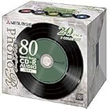 三菱化学メディア CD-R 音楽用 80分 Phono-R プリント 5色カラーミックス 20枚 MUR80PHS20