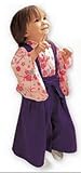 【Peach Kids】 ベビー 服 キッズ 女の子 ロンパース カバーオール 紫 袴風 和装 着物 フォーマル お宮参り 七五三 赤ちゃん 記念 (95cm)