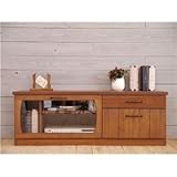 木目調テレビ台/テレビボード 【幅120cm】 37型～52型対応 引き出し収納 フラップ扉 『MONTシリーズ』