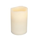 Everlasting Glow LED Wax Melted Edge Candle, Bisque, 4 x 6 (Vanilla scented) by Gerson