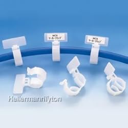 ヘラマンタイトン ワンタッチマーカークリップ 標準グレード 屋内用 乳白 結束径:最少-Φ7.0mm 最大Φ10mm 50本入り MC8