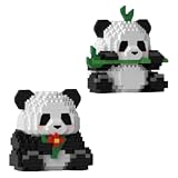 QMEAKMONY ミニビルディングブロック パンダセット かわいいマイクロミニパンダビルディングブリック 大人用 マイクロナノブリック ティーンエイジャー向けのパーティーの記念品に最適 (337個)