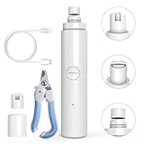 ペット用電動爪ヤスリ ペットネイルトリマー 犬用 猫用 電動爪やすり用【アップグレード版】USB充電 LEDライト付き 爪やすり 2つのレベ