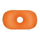 MOGU(モグ) ホールピロー 日本製 身体が求めるビーズクッション へたりにくい パウダービーズ使用 小型(約35x28x14cm) オレンジ 介護 背当て 昼寝枕 腰当て サポート 頭 オフィス リビング 車