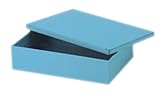 小物入れ フェイク レザー 蓋付き ボックス カラーボックス ハーフ ライトブルー 約39×28×10cm 57-74LBL