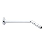 Naiture 5 – 1 / 4 "ヘッド幅真鍮Rainfallノズルシャワーヘッド標準アーム4アーム長さと4で仕上げ Arm Length: 12 Inch SE929139-12CM