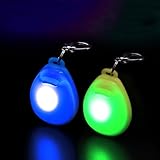 Dolitego 2個 夜間の散歩用犬用ライト - 視認性の高い犬用首輪ライト クリップオン犬タグ 夜間ランニングライト (青 + 緑)